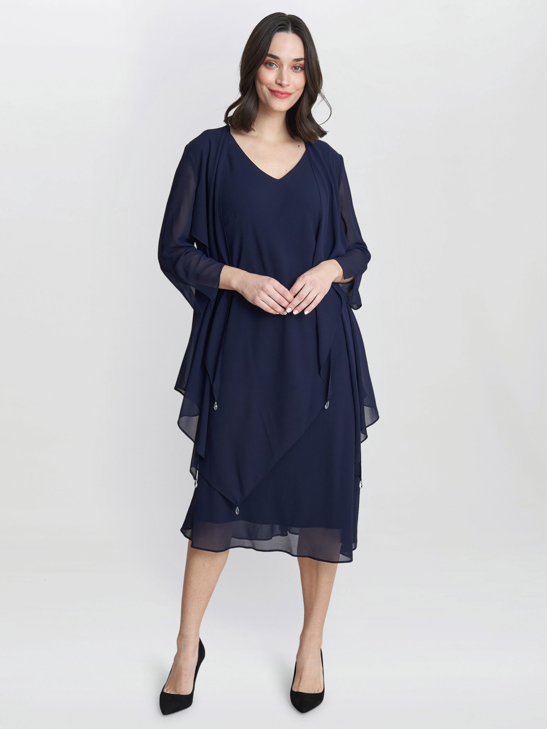 Buy Gina Bacconi Rita 2 Piece Midi Dress And Jacket, Navy Online at johnlewis.com