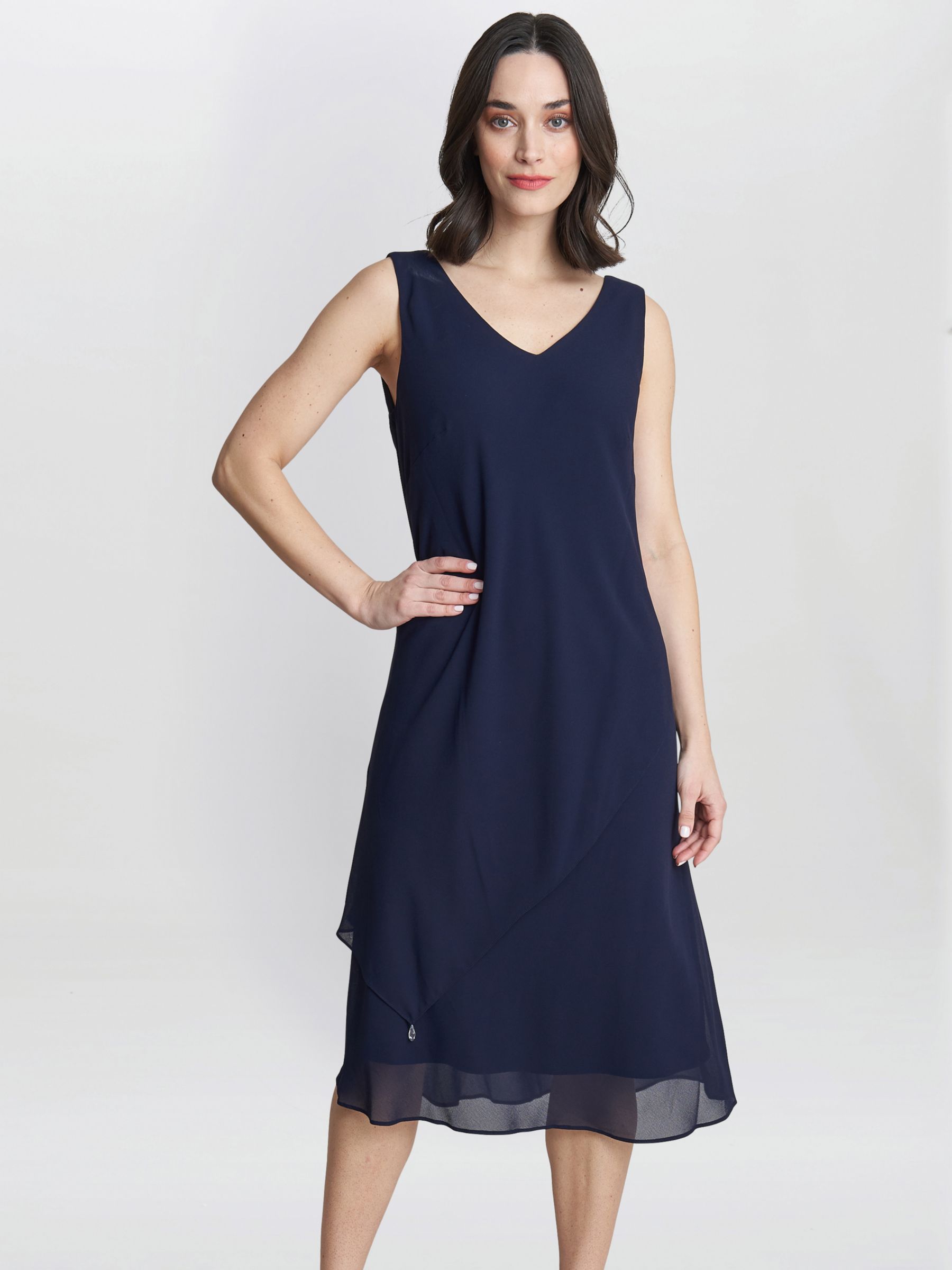 Buy Gina Bacconi Rita 2 Piece Midi Dress And Jacket, Navy Online at johnlewis.com