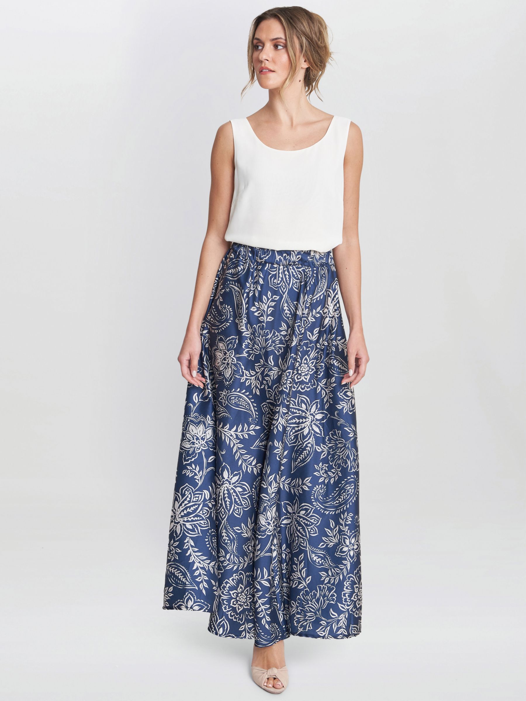 Buy Gina Bacconi Dakota Satin Elastic Waist Skirt Online at johnlewis.com