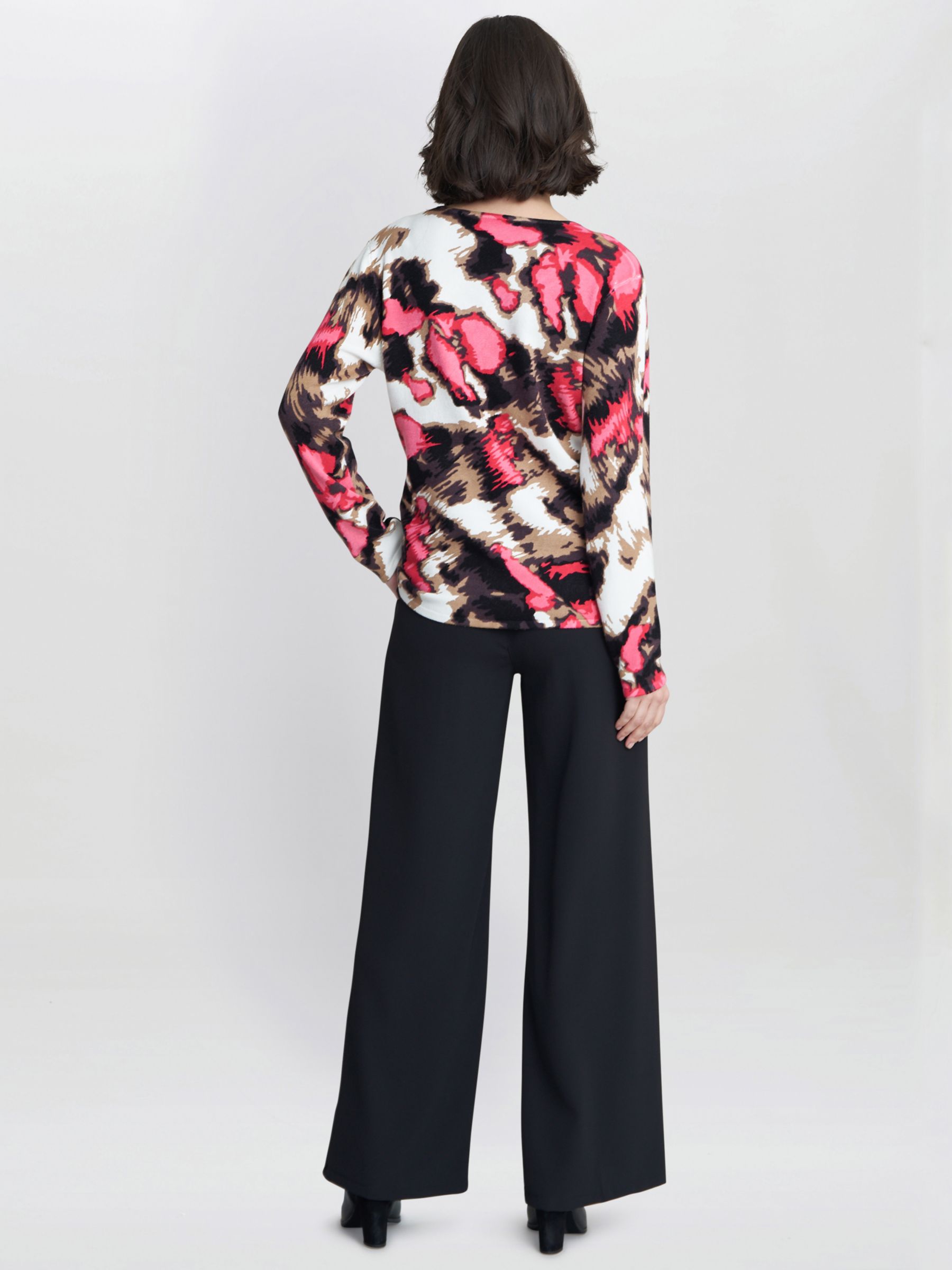 Buy Gina Bacconi Mazie Abstract Print Jumper, Pink/Multi Online at johnlewis.com