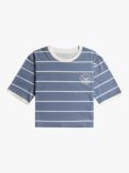 Roxy Kids' That Summer Night Stripe Organic Cotton T-Shirt, Naval Stripe