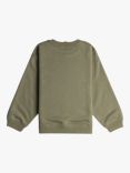 Roxy Kids' Morning Hike Sweatshirt, Oil Green