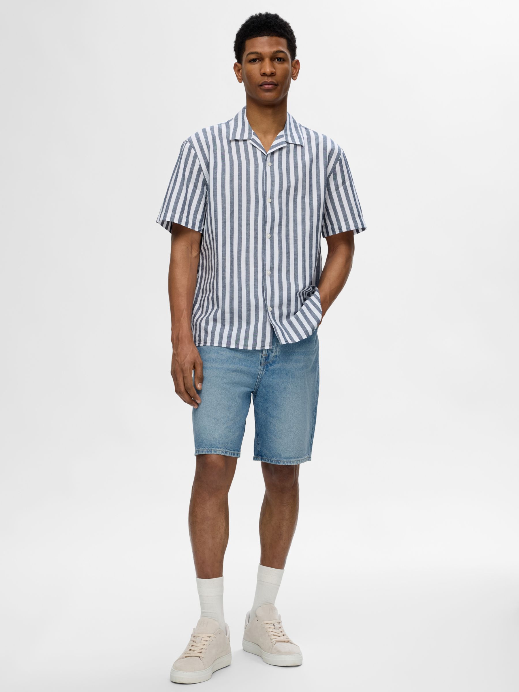 SELECTED HOMME Loose Fit Denim Shorts, Blue