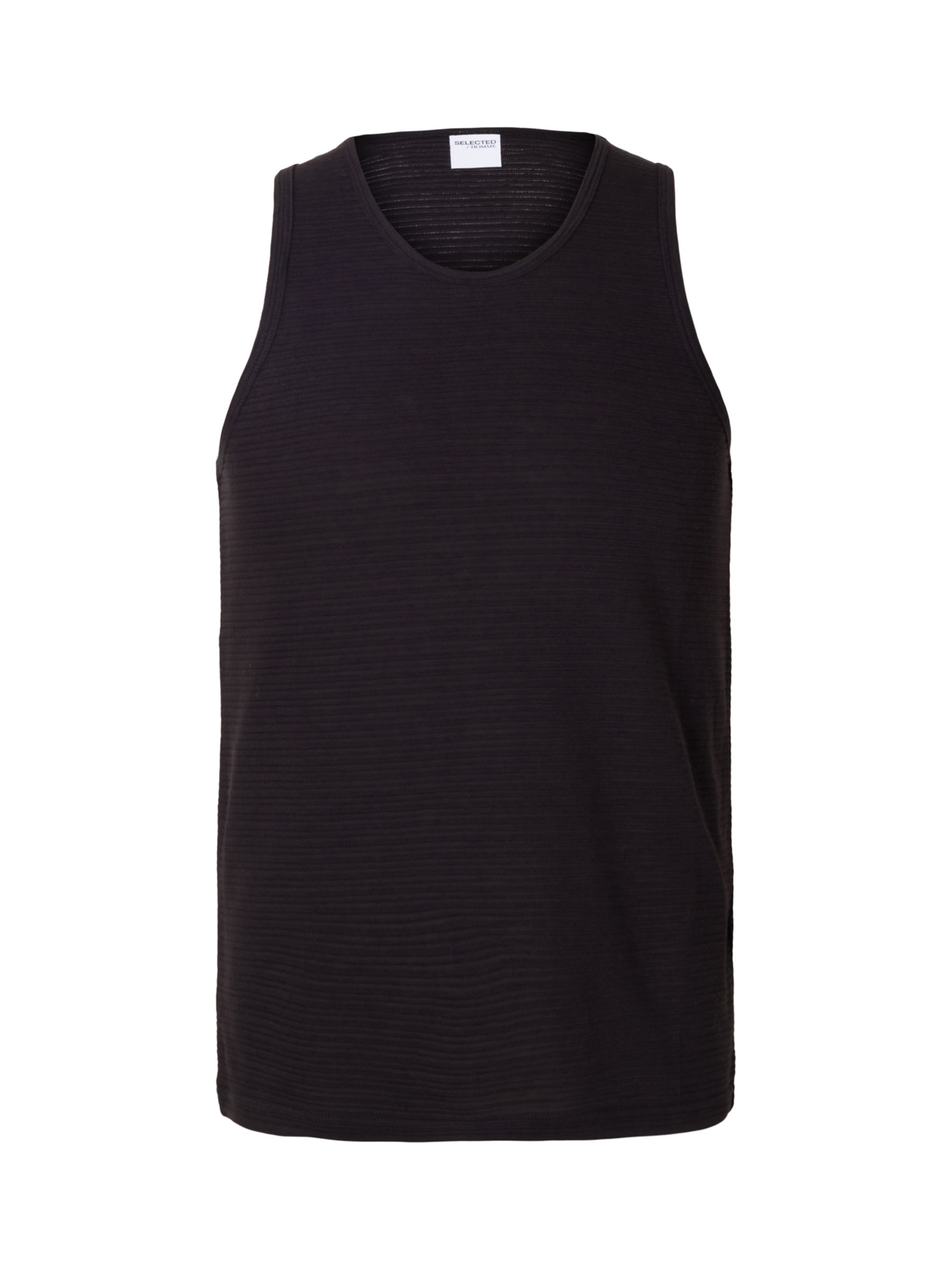 SELECTED HOMME Organic Cotton Tank Top, Black, S