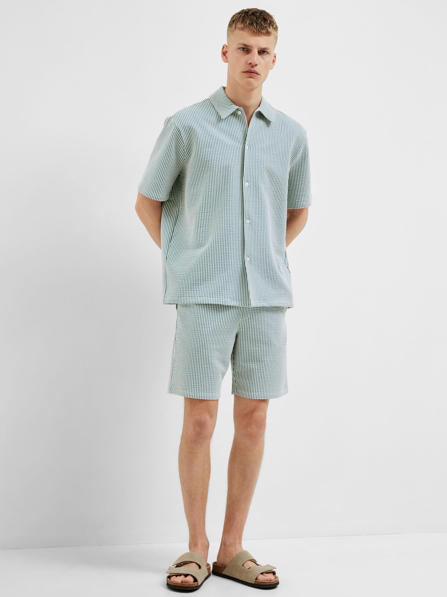 SELECTED HOMME Regular Fit Stripe Shorts, Dragonfly, S
