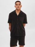 SELECTED HOMME Relaxed Fit Revere Collar Shirt, Black Iris