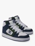 DC Shoes Kids' Manteca High Top Leather Trainers, Navy/Green