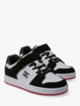 DC Shoes Kids' Manteca Leather Trainers, White/Black