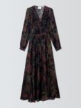 Hayley Menzies Zina Silk Blend Maxi Dress, Black/Multi