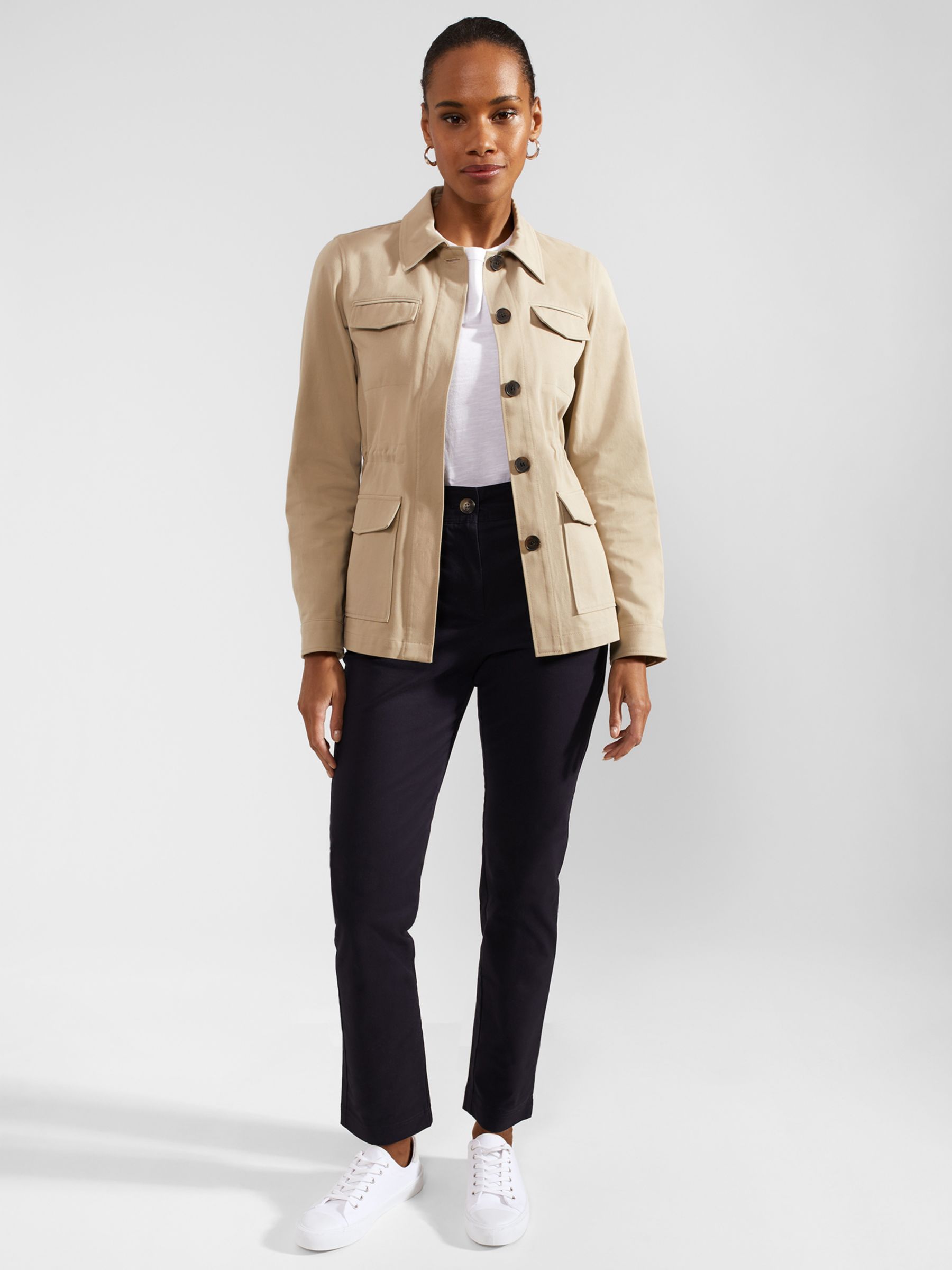 Hobbs Mandy Cotton Utility Jacket, Beige