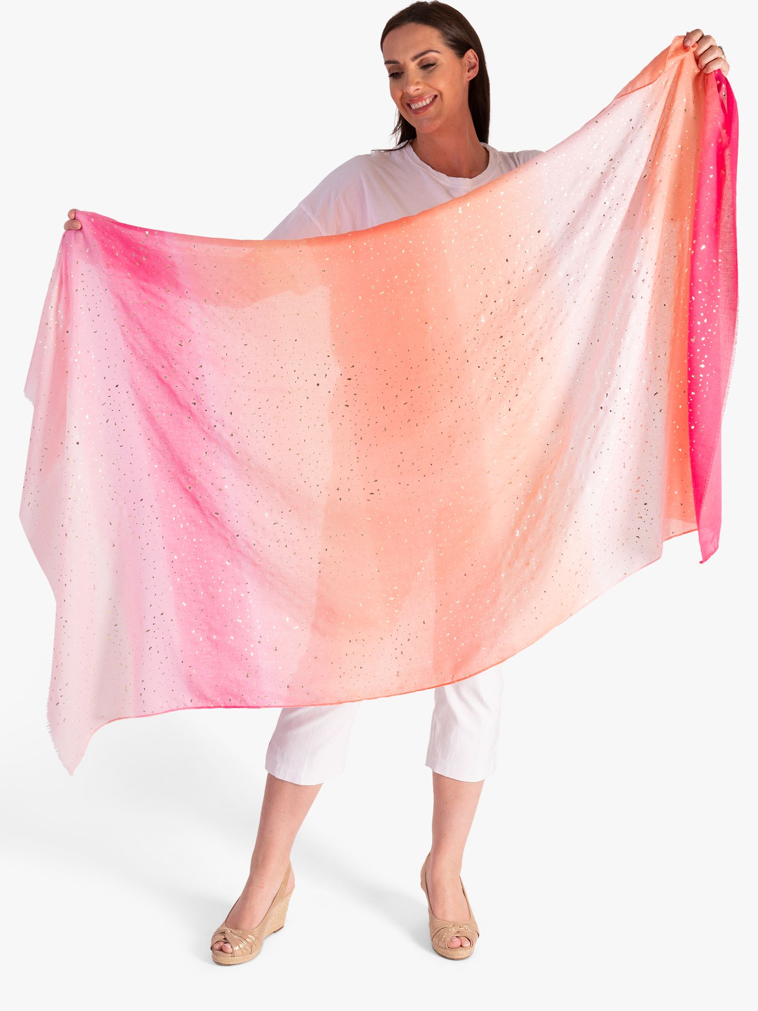 chesca Ombre Scarf, Pink/Orange