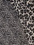 chesca Leopard Print Colour Block Scarf, Black/Cream