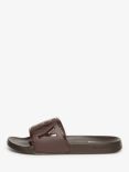 Superdry Core Vegan Pool Sliders, Dark Oak Brown