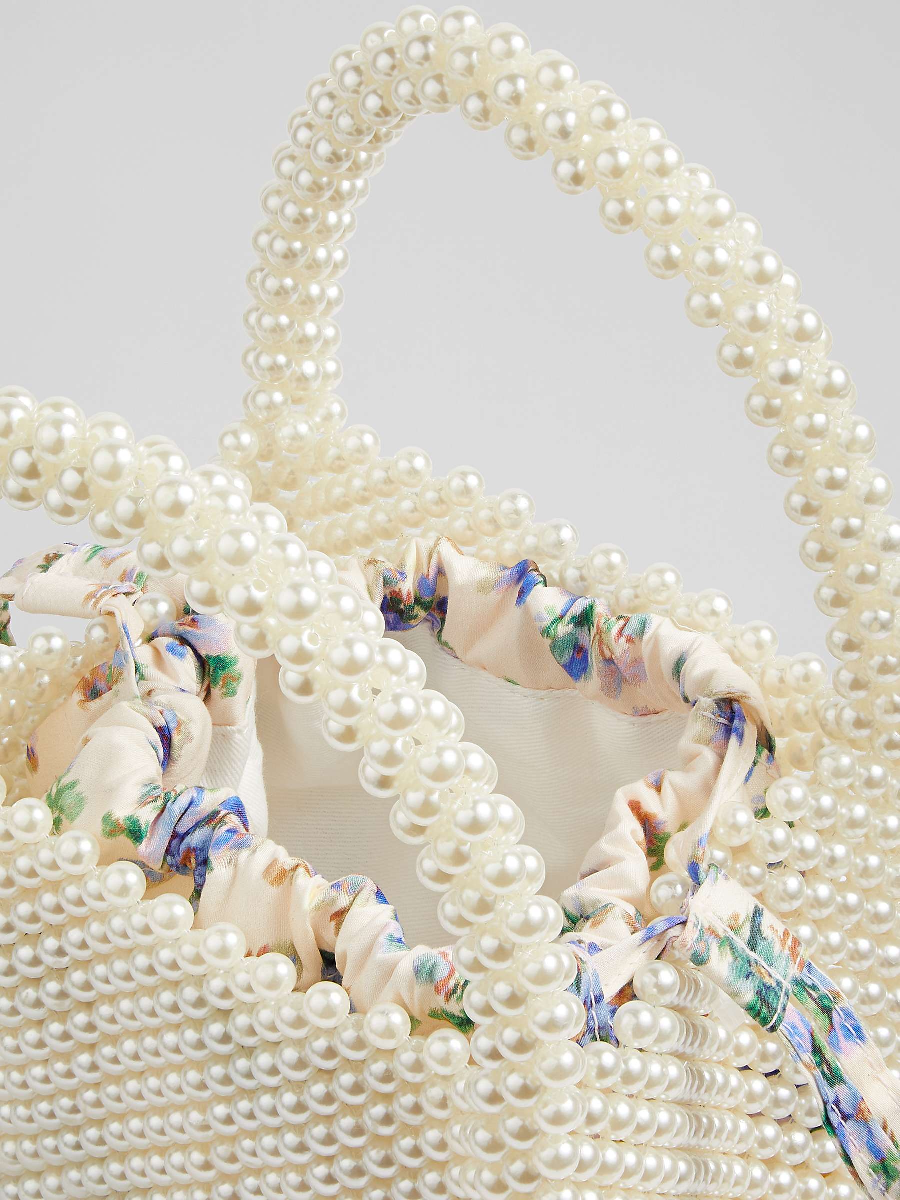 Buy L.K.Bennett Top Handle Pearl Bag, White Online at johnlewis.com