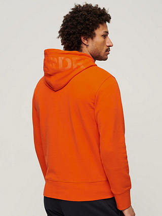 Superdry Sportswear Logo Loose Fit Overhead Hoodie, Flame Orange