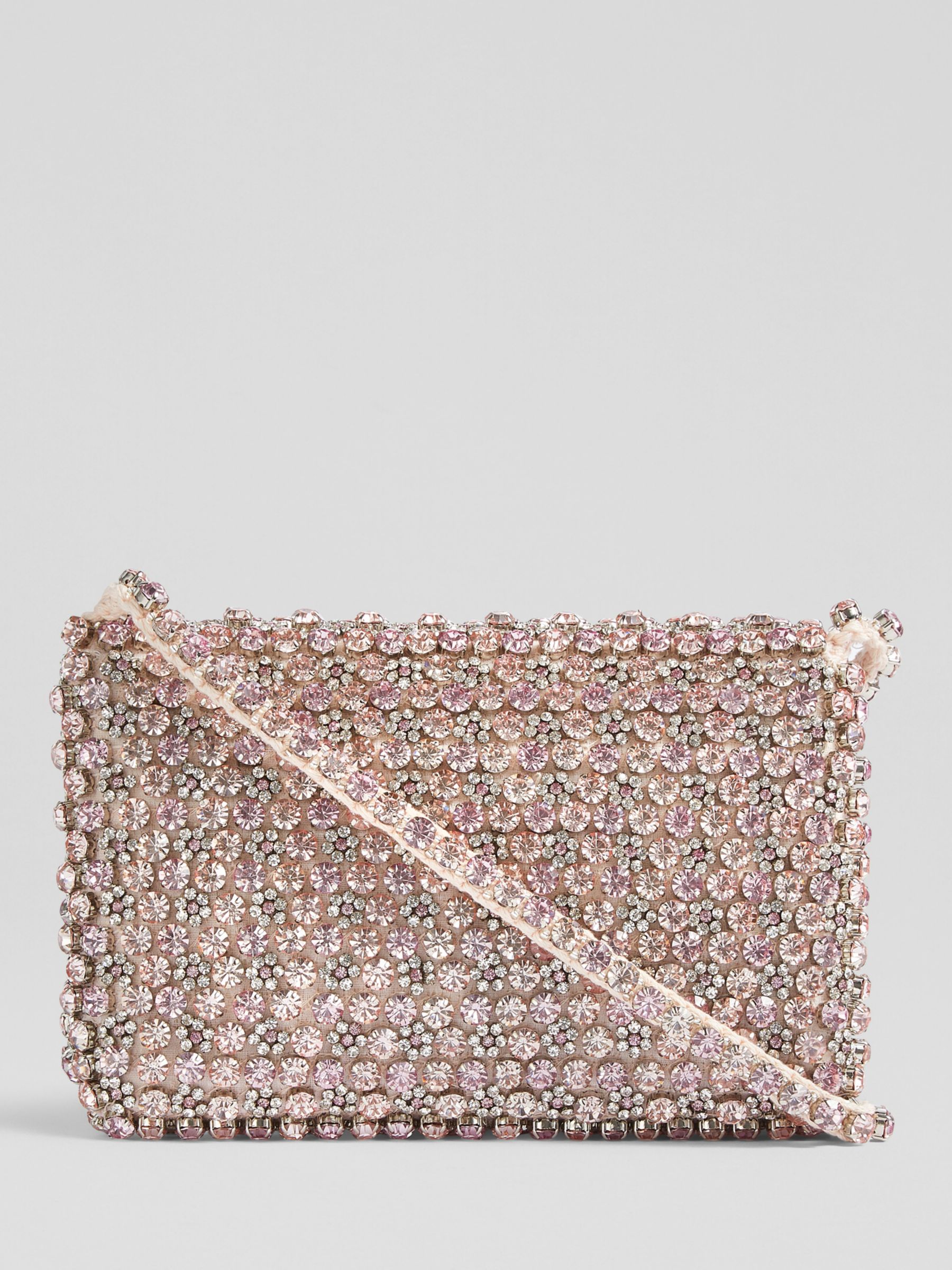 Buy L.K.Bennett Rose Crystal Embellished Shoulder Bag, Pink Online at johnlewis.com