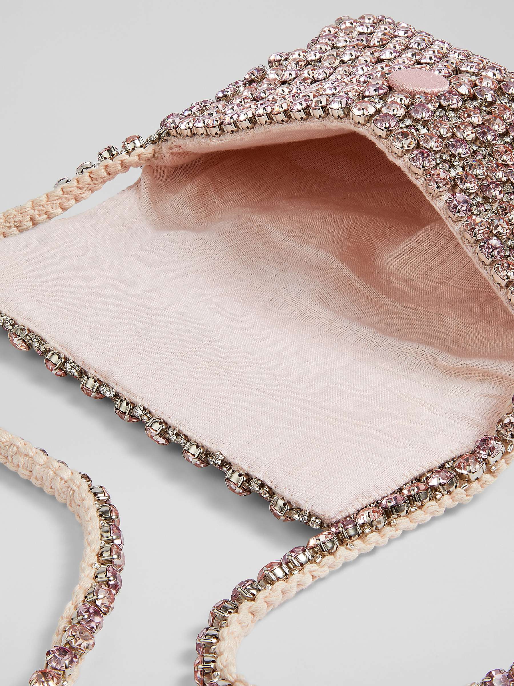 Buy L.K.Bennett Rose Crystal Embellished Shoulder Bag, Pink Online at johnlewis.com