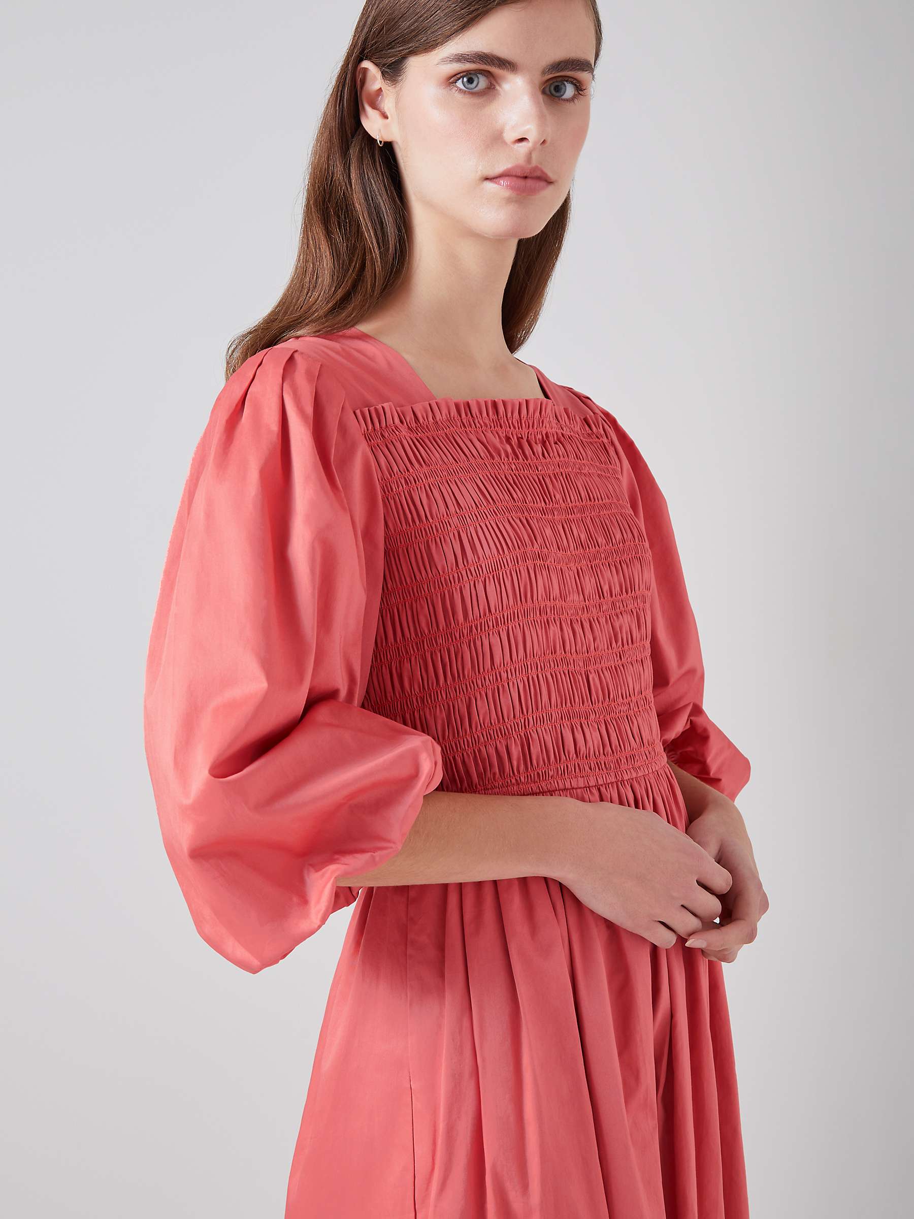Buy L.K.Bennett Calister Puff Sleeve Maxi Dress, Rose Online at johnlewis.com
