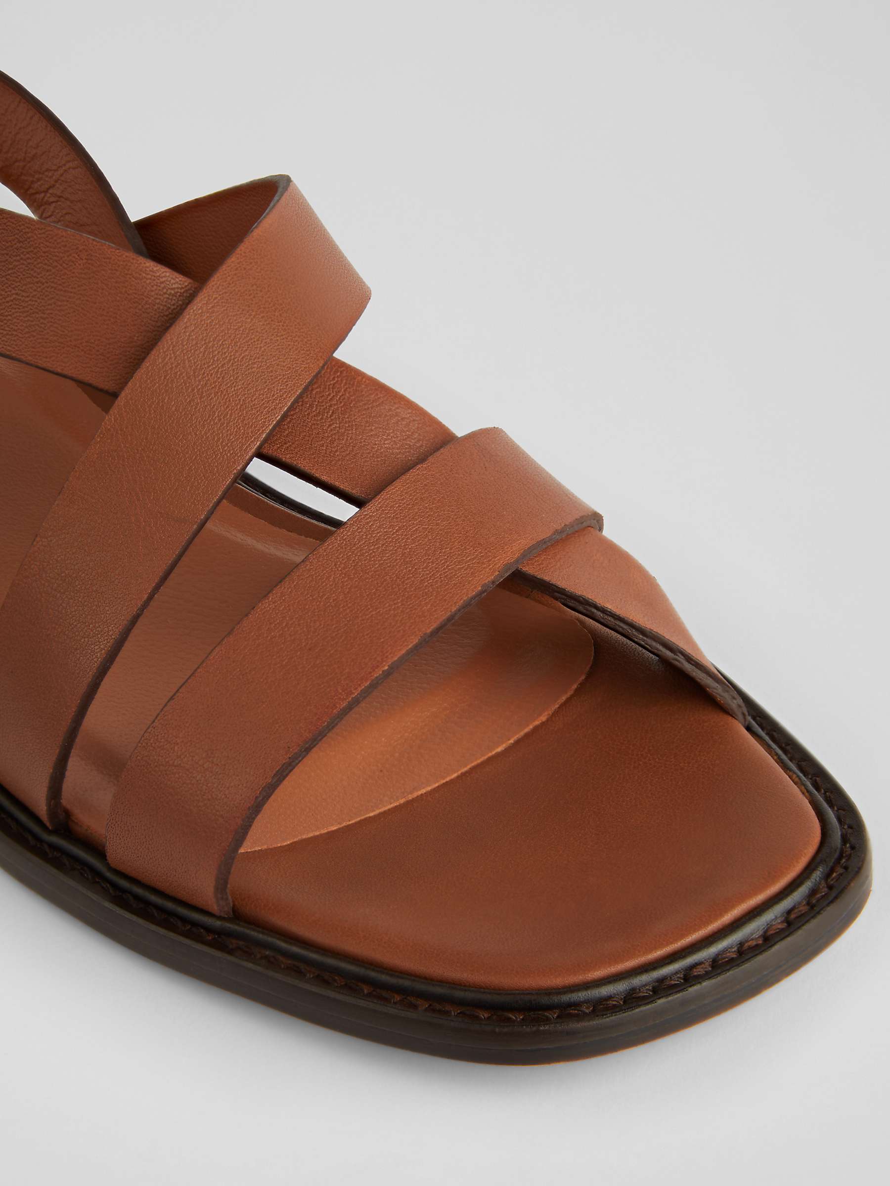 Buy L.K.Bennett Telma Nappa Leather Flat Sandals, Chocolate Online at johnlewis.com