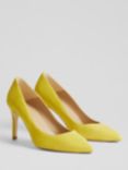 L.K.Bennett Floret Pointed Toe Suede Court Shoes, Yellow, Yellow