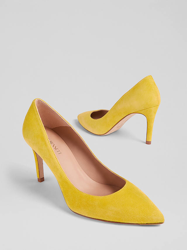 L.K.Bennett Floret Pointed Toe Suede Court Shoes, Yellow