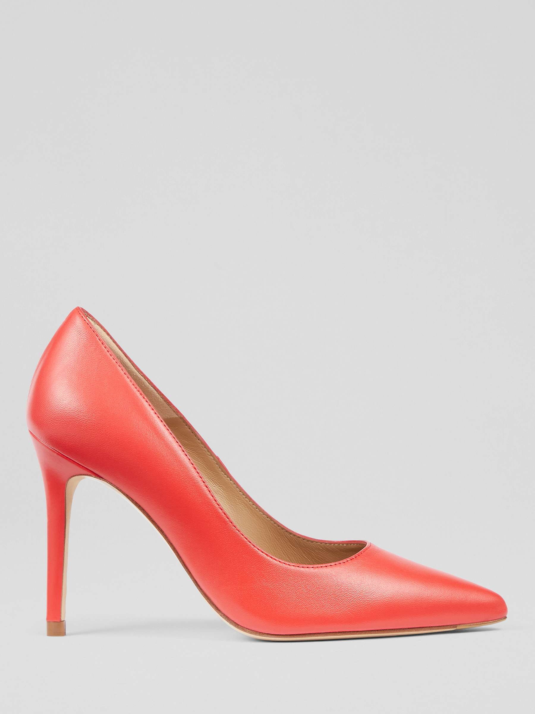 Buy L.K.Bennett Fern Pointed Toe Leather Court Shoes, Red Online at johnlewis.com