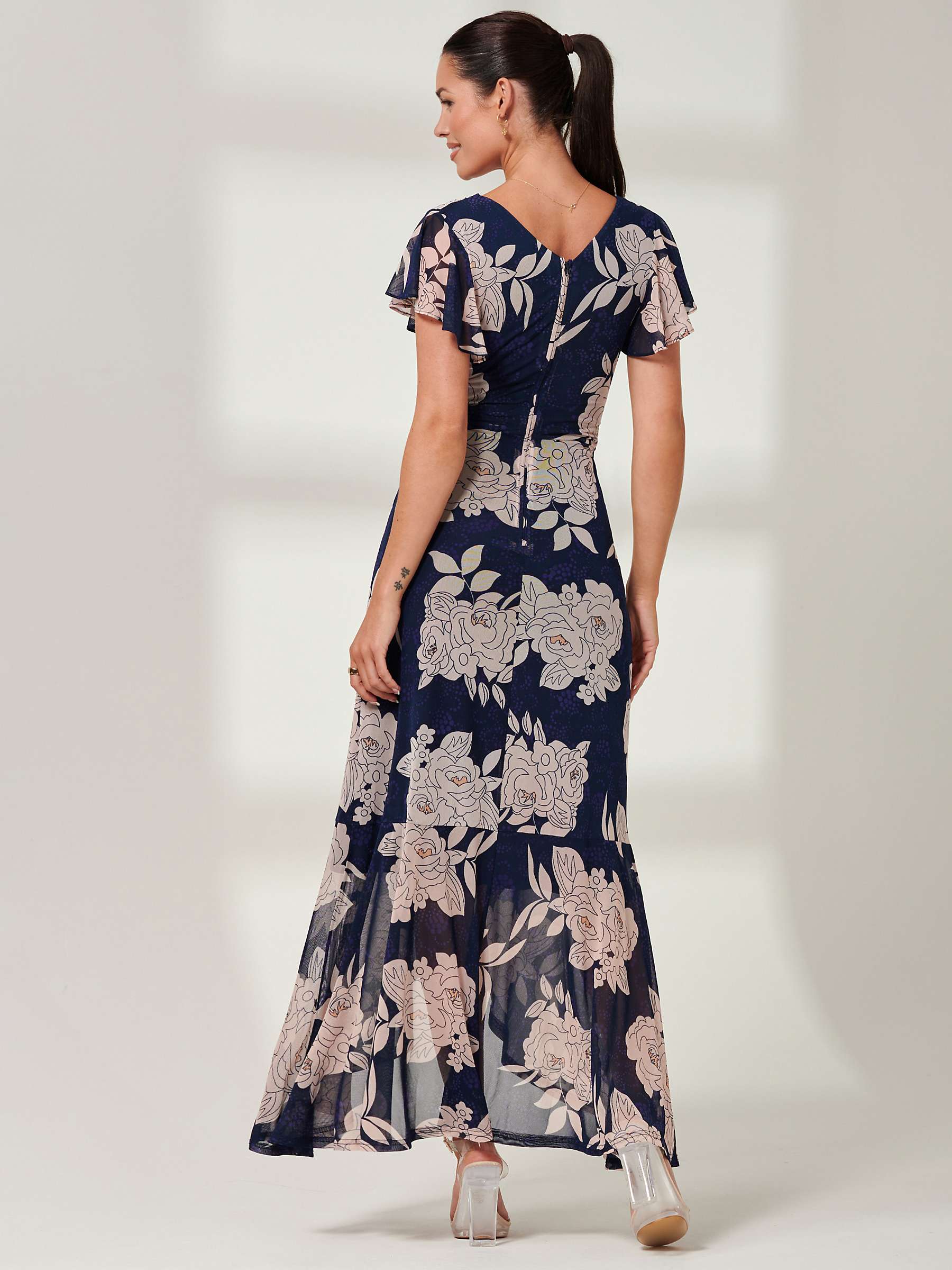 Buy Jolie Moi Gisselle Floral Print Wrap Maxi Dress, Navy/Multi Online at johnlewis.com