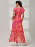Jolie Moi Gisselle Mesh Maxi Dress, Pink Floral