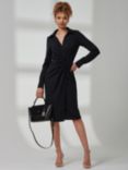 Jolie Moi Reveka Shirt Midi Dress, Black