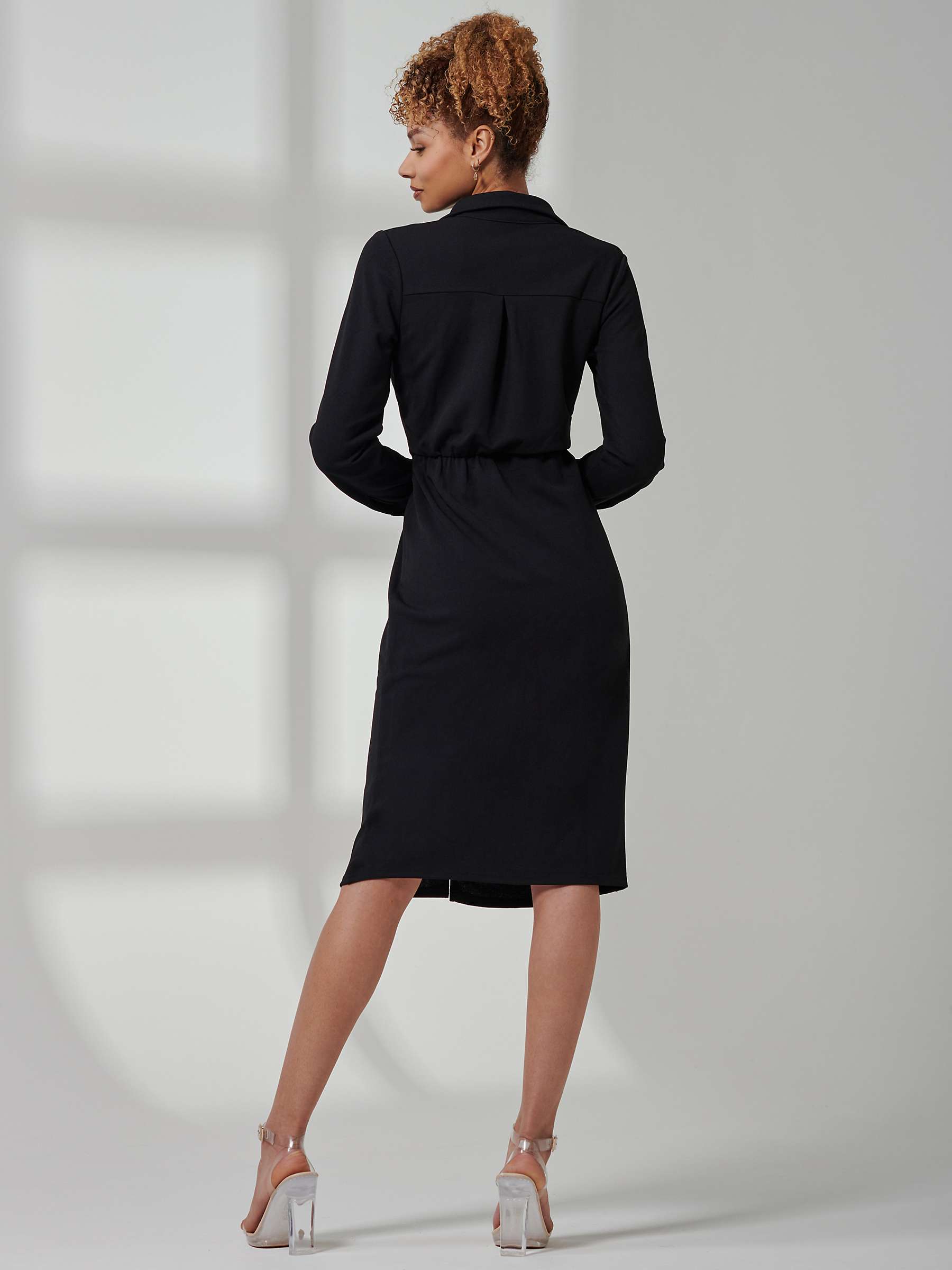 Buy Jolie Moi Reveka Shirt Midi Dress, Black Online at johnlewis.com