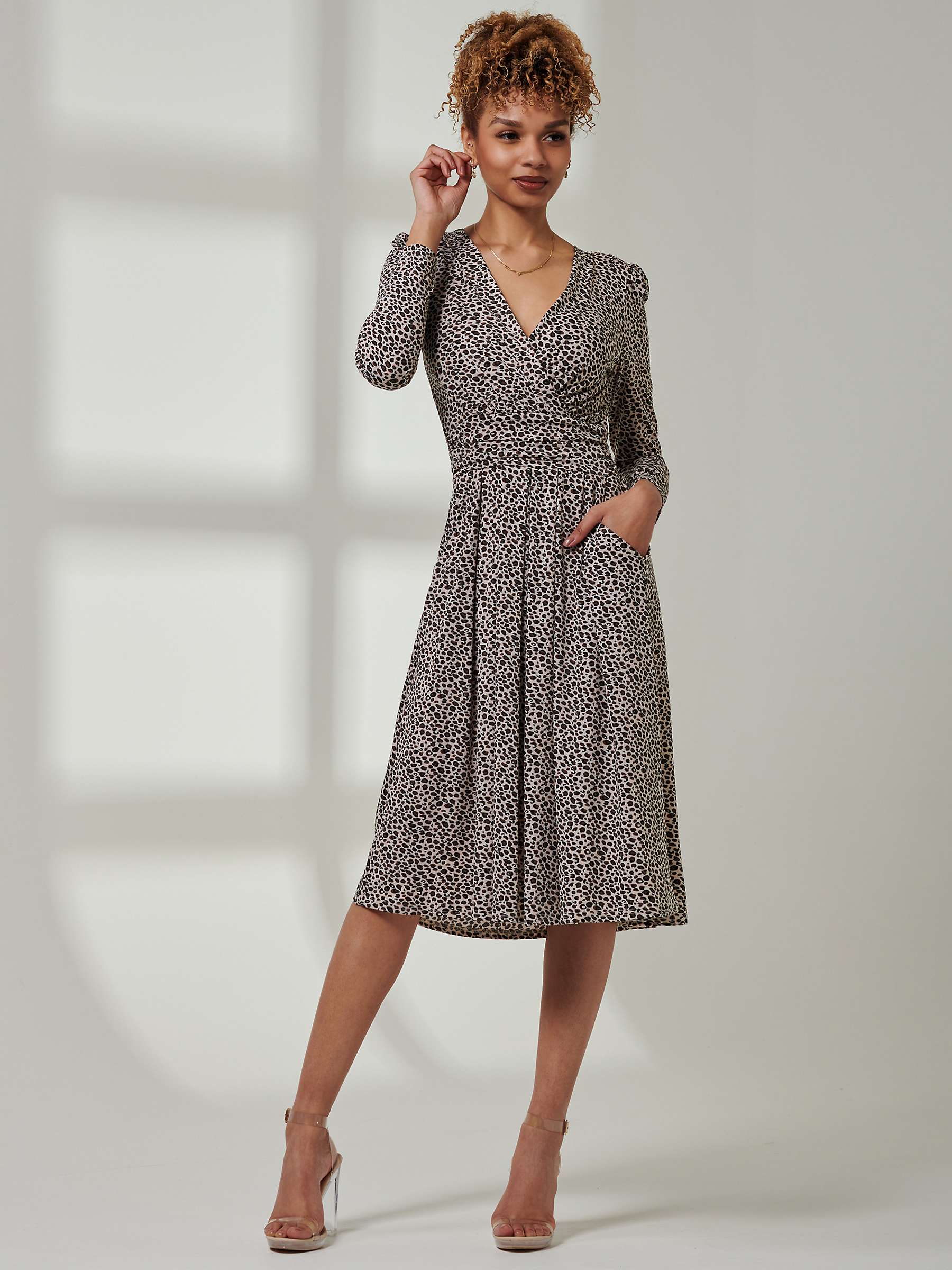 Buy Jolie Moi Rafella Leopard Print Midi Dress, Brown Online at johnlewis.com