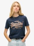 Superdry Embroidered Vintage Logo T-Shirt, Lauren Navy