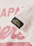 Superdry Metallic Logo Relaxed T-Shirt, Mauve Chalk Pink