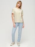 Superdry Embossed Relaxed T-Shirt, Rice White