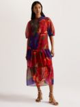 Ted Baker Miru Organza Tropical Bloom Midi Dress, Multi
