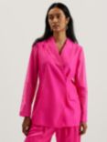 Ted Baker Yomu Organza Double Breasted Oversized Blazer, Pink