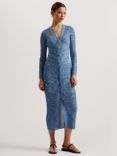 Ted Baker Omaaa Space Dye Maxi Knitted Cardigan, Blue/Multi