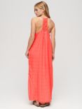 Superdry Lace Halter Beach Maxi Dress, Blush Coral