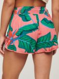 Superdry Leaf Print Beach Shorts, Pink Paradise