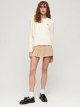 Superdry Vintage Dropped Shoulder Cable Knit Jumper, Off White