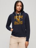 Superdry Varsity Flocked Graphic Hoodie, Darkest Navy