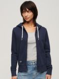 Superdry Embellished Archived Zip Hoodie, Rich Navy