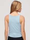 Superdry Ruched Cropped Tank Top, Forever Blue