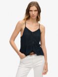 Superdry Ladder Trim Cami Top, Eclipse Navy