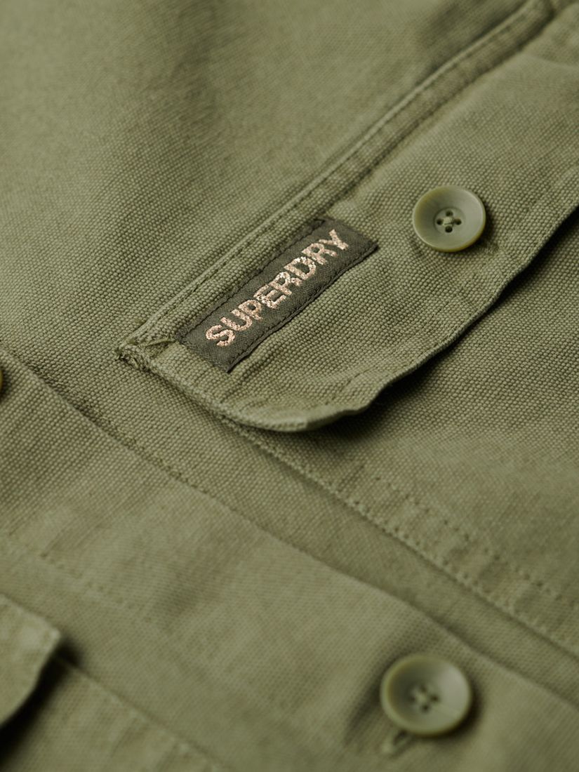 Superdry Embellished Military Shacket, Army Green, 6