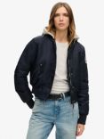 Superdry Hooded Bomber Jacket, Eclipse Navy