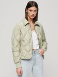 Superdry Studios Cropped Liner Jacket, Sulphine Olive Green