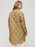 Superdry Studios Long Quilted Liner Coat, Dried Herb Green