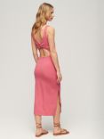 Superdry Jersey Twist Back Midi Dress, Desert Rose Pink