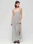 Superdry Tie Back Geometric Maxi Dress, Mono Cross